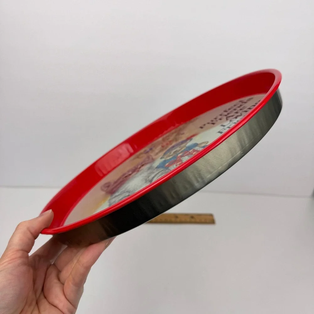 Vtg Giftco Purrfect Friends are Loving Friends Cat Christmas Round Tray Giordano